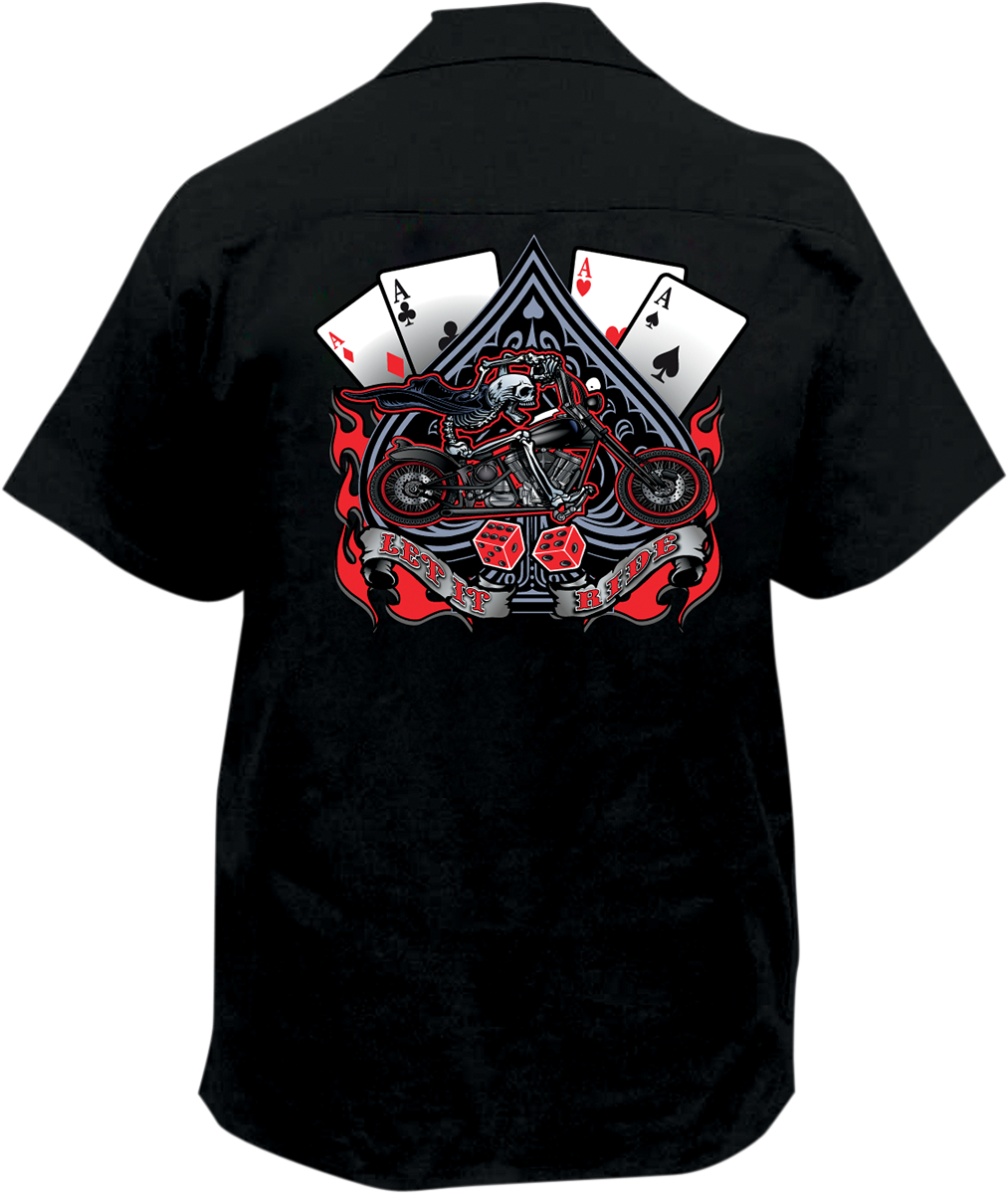 LETHAL THREAT Let It Ride Shop Shirt - Black - Large FE50133L