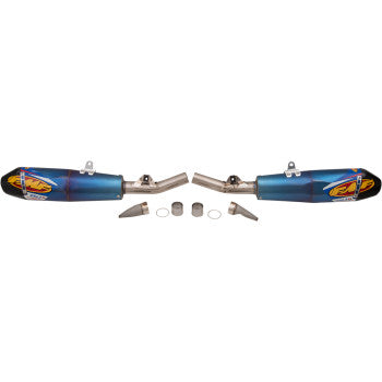 FMF Factory 4.1 RCT Dual Mufflers - Blue Anodized CRF250R/X 2018-2021 041589