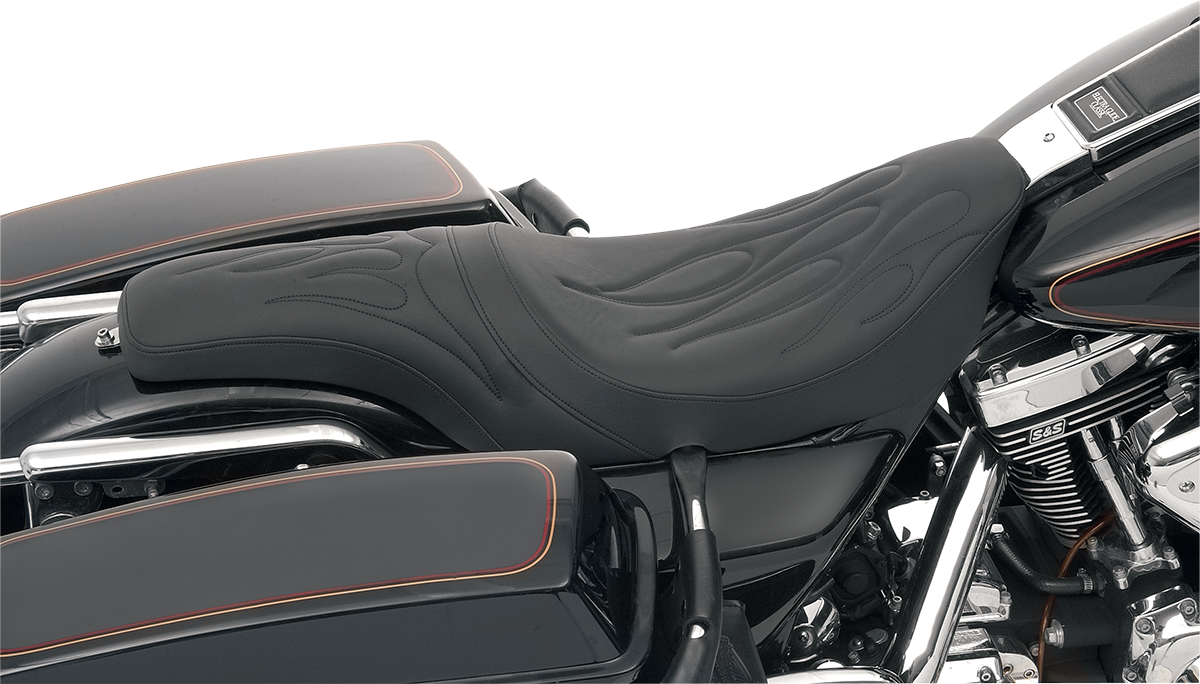 DRAG SPECIALTIES Predator Seat - Flame Stitched - FLT/HR 0801-0213