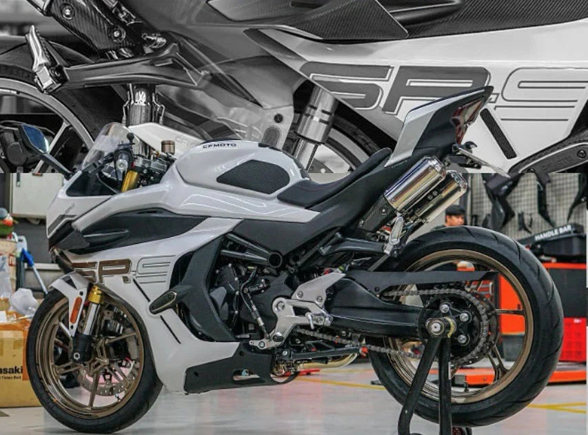 Vandemon CFMOTO single-sided swingarm 450SR-S 2023-2024 Stainless Steel / Titanium High Mount Exhaust System CFMOTO450SRSHMEXHC VA-8