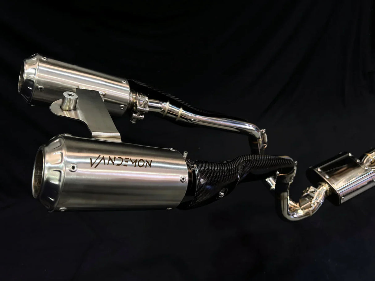 Vandemon CFMOTO single-sided swingarm 450SR-S 2023-2024 Stainless Steel / Titanium High Mount Exhaust System CFMOTO450SRSHMEXHC VA-8