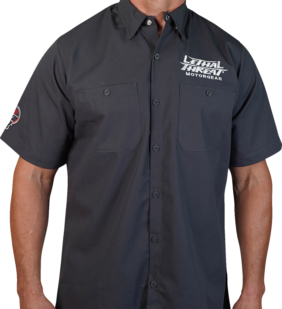 LETHAL THREAT Fabrication Monster Shop Shirt - Gray - Large FE50220L