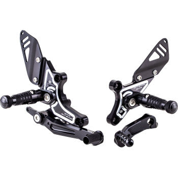 GILLES TOOLING Adjustable Rearset - Black/Silver - BMW R nine T 2017-2021 RCT10GT-BM08