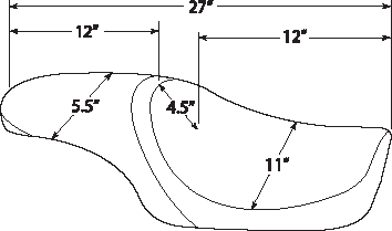 DRAG SPECIALTIES Asiento Predator - Liso - Reflectante solar - XL '04-'22 SIN PARACHOQUES DE GOMA 0804-0398