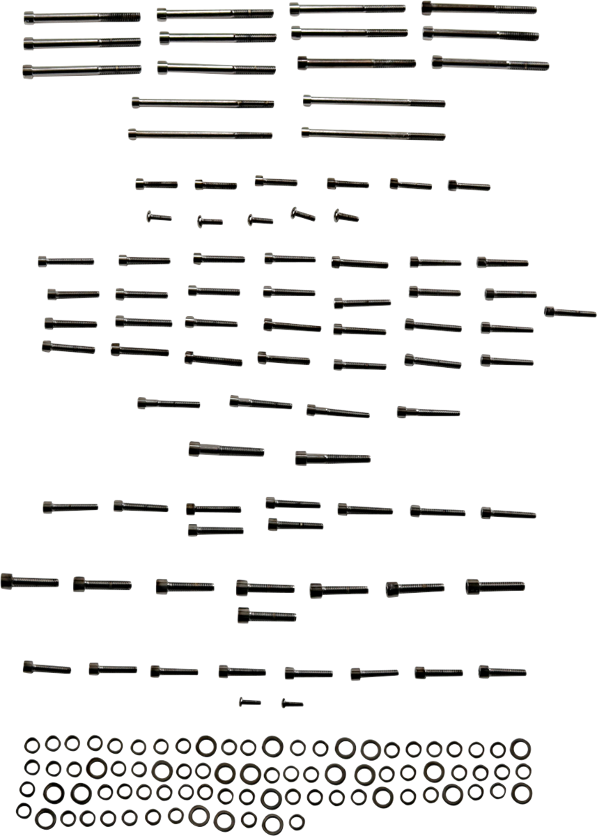 DRAG SPECIALTIES Juego de pernos lisos para motor - Negro/Cromo - M8 MK775SBK