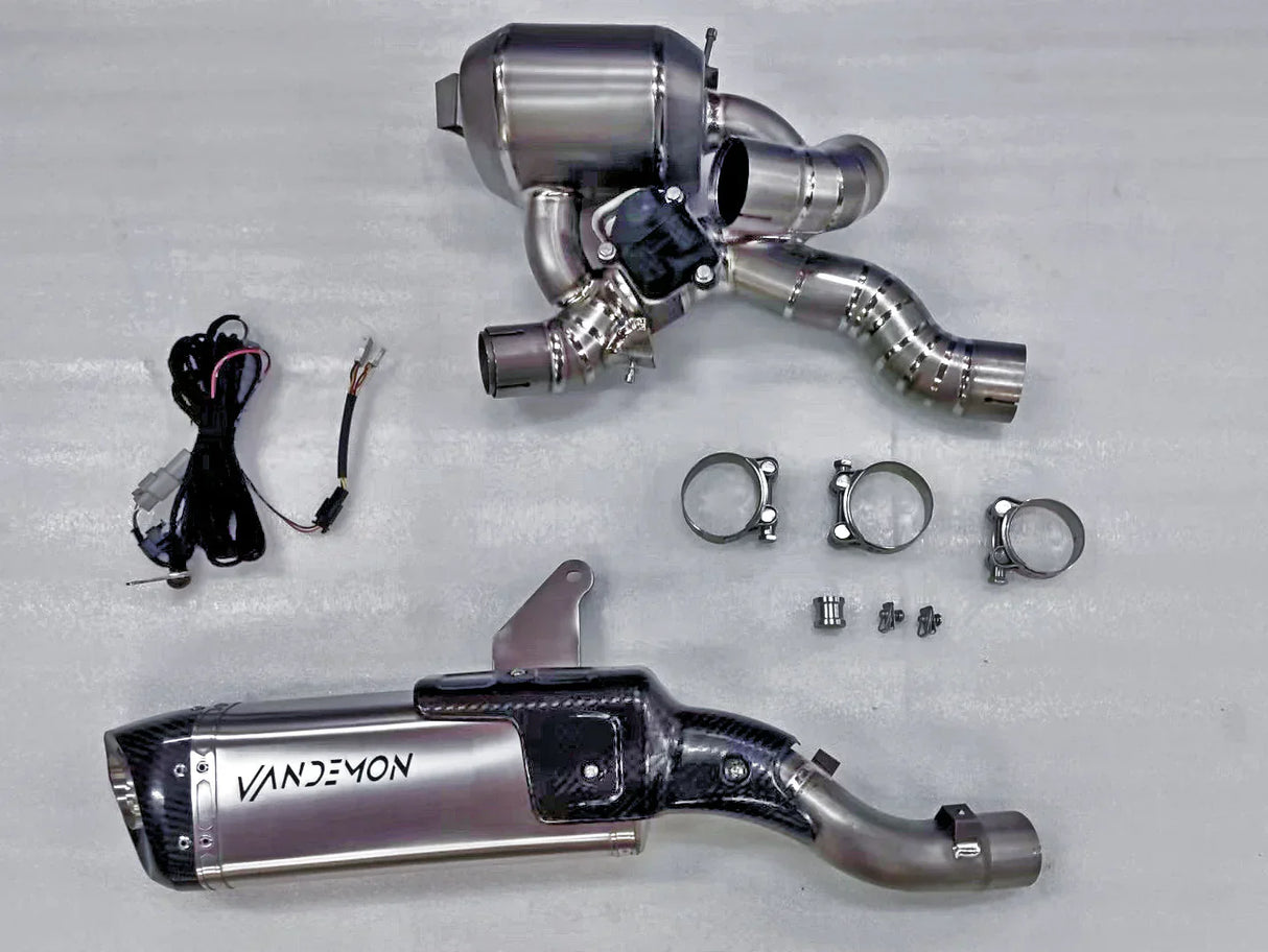 Vandemon Ducati Multistrada V4 Bimodal Stealth Titanium Slip-On Exhaust DUCV4MTSTIMUFWVA VA-117