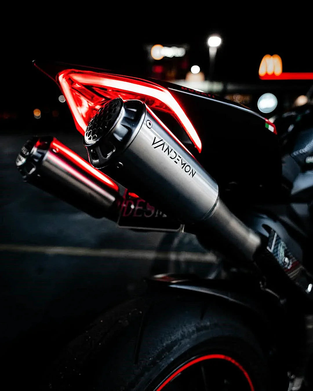 Vandemon Ducati Panigale/ Streetfighter V2 High Mount Titanium Slip-On Mufflers DUCV2TIMESMUFHMA VA-126