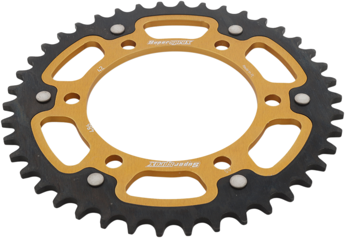 SUPERSPROX Stealth Rear Sprocket - 42 Tooth - Gold - Kawasaki/Yamaha/Suzuki RST-486-42-GLD
