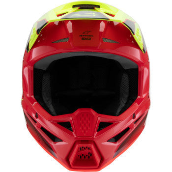 ALPINESTARS Youth SM3 Helmet - Fray - Gloss Red/Yellow Fluo/Black - Large 8301625-3051-YL