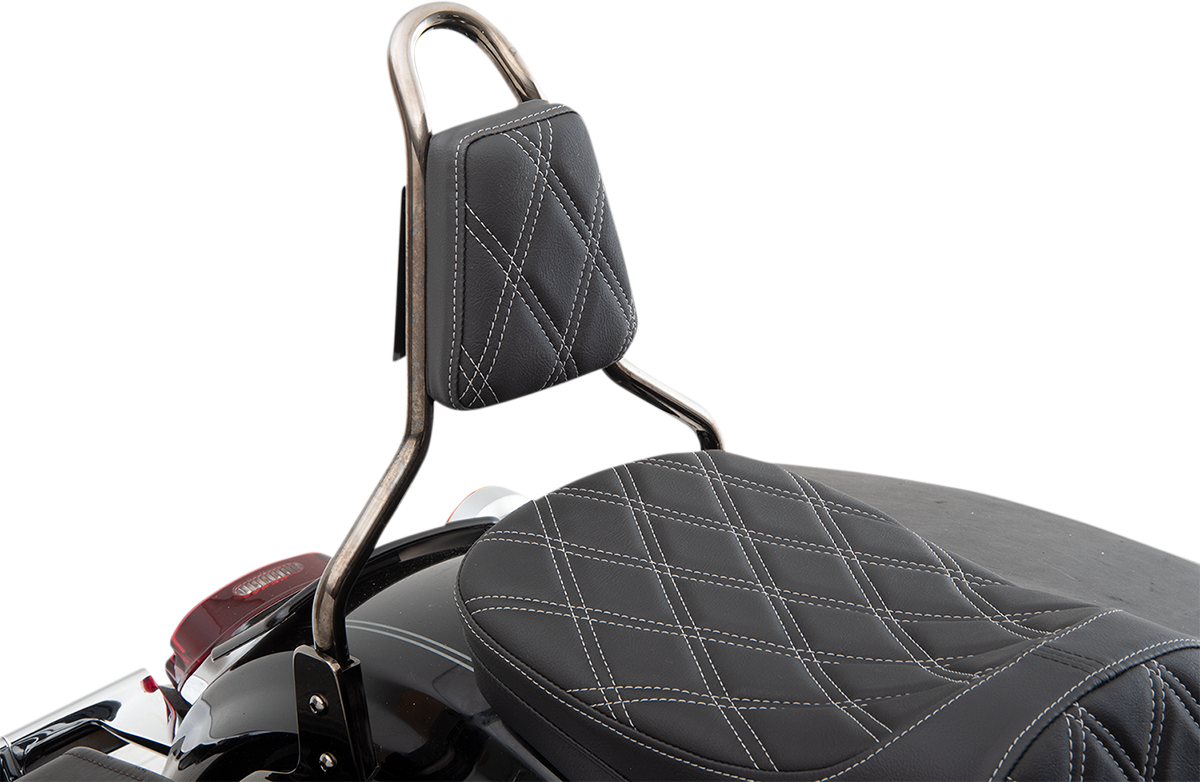 DRAG SPECIALTIES Sissy Bar Pad - Doble Diamante - Plata - Cónico 0822-0450