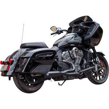 S&S CYCLE 2-into-1 Qualifier Exhaust System - Race Only - Black - Stainless Steel Indian Challenger 2020-2023 550-1084