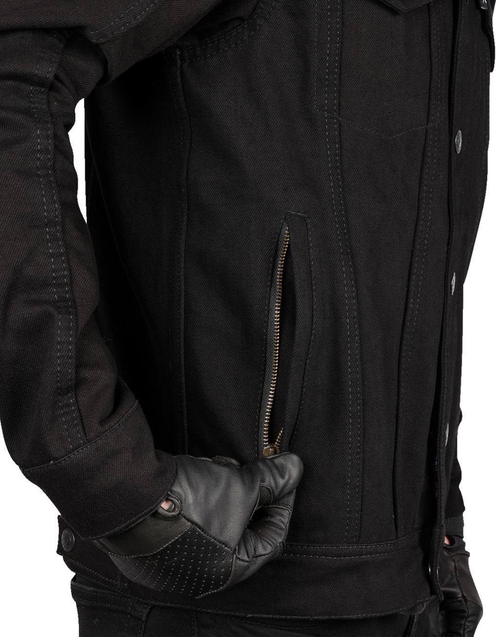 THRASHIN SUPPLY CO. Highway v2 Denim Riding Jacket - Black - XL TMJ-10-11