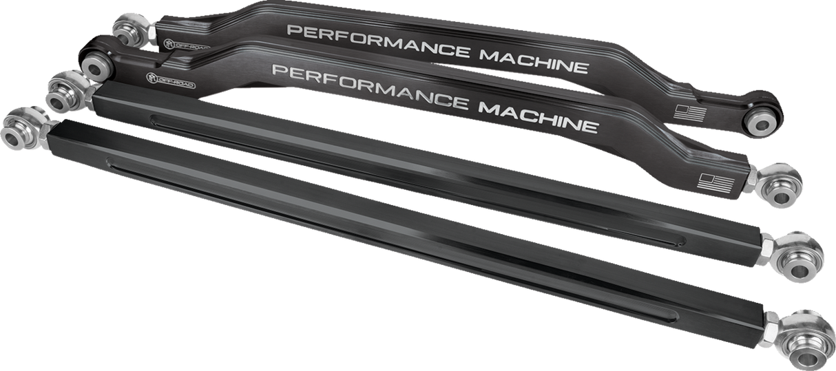 Varilla de radio PM OFF-ROAD - Espacio libre alto - Polaris RZR Pro R - Corte de contraste negro 0222-2007-BM