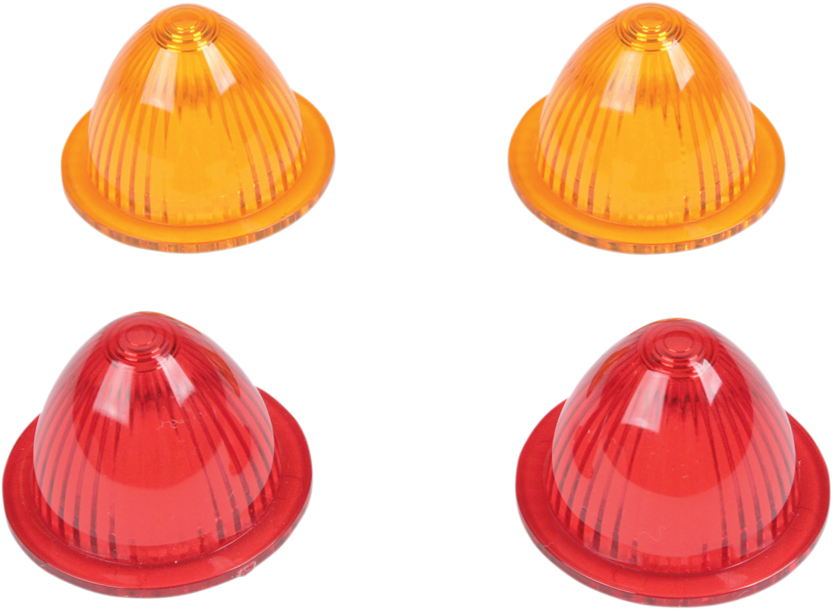 DRAG SPECIALTIES Mini kit de lentes estilo retro - Ámbar/Rojo 20-6053SB-A/R