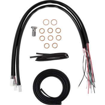 LA CHOPPERS Handlebar Cable/Brake Line Kit - Complete - Stock Handlebars - Black Vinyl Glide 2023-2024 LA-8059KT2-08B