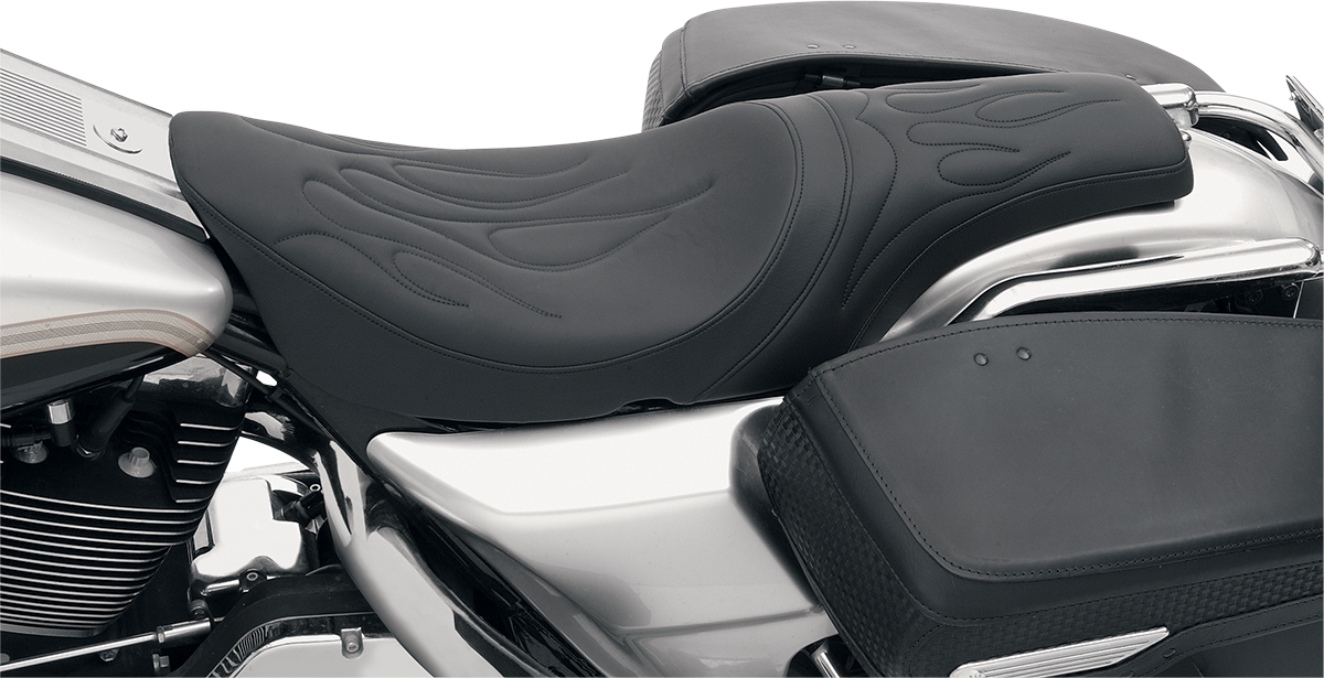 DRAG SPECIALTIES Predator Seat - Flame Stitched - FLT/HR 0801-0213