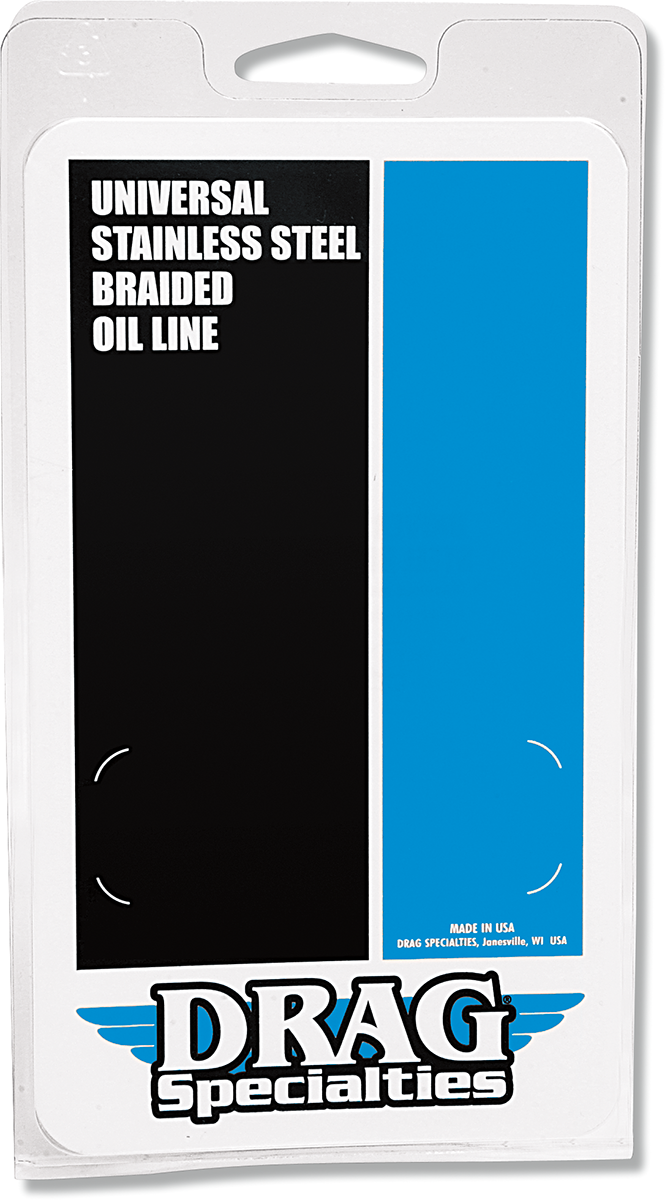 DRAG SPECIALTIES Línea de aceite con accesorios - Acero inoxidable - 13" 613