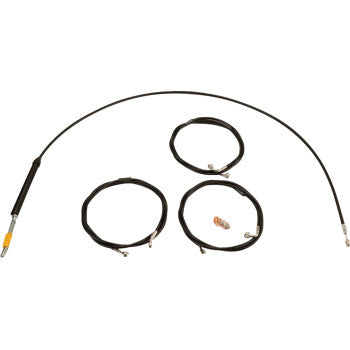 LA CHOPPERS Handlebar Cable/Brake Line Kit - Stock Ape Hanger Handlebars - Black Vinyl Glide 2023-2024 LA-8059KT-08B