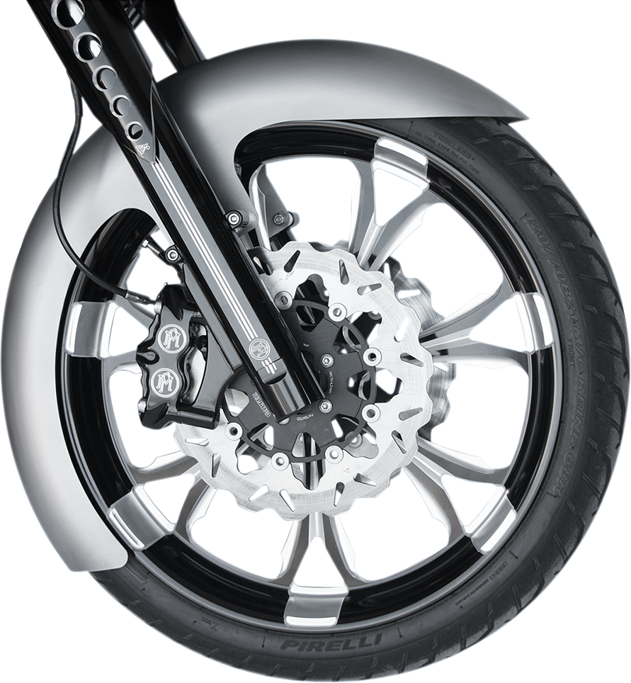 RUSS WERNIMONT DESIGNS Custom Dresser Front Fender for 19" Wheel - Steel - LS-3 Style - 6" W x 41.25" L RWD-50177