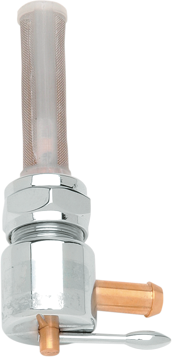 DRAG SPECIALTIES Llave de purga redonda hacia adelante - Cromada SALIDA de 1/4", BARBA DE 5/16" 03-0074L