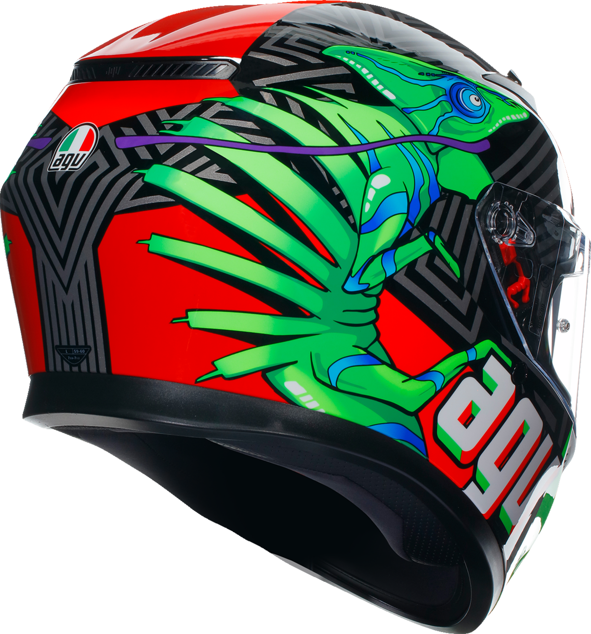 Casco AGV K3 - Kamaleon - Negro/Rojo/Verde - Grande 2118381004013L