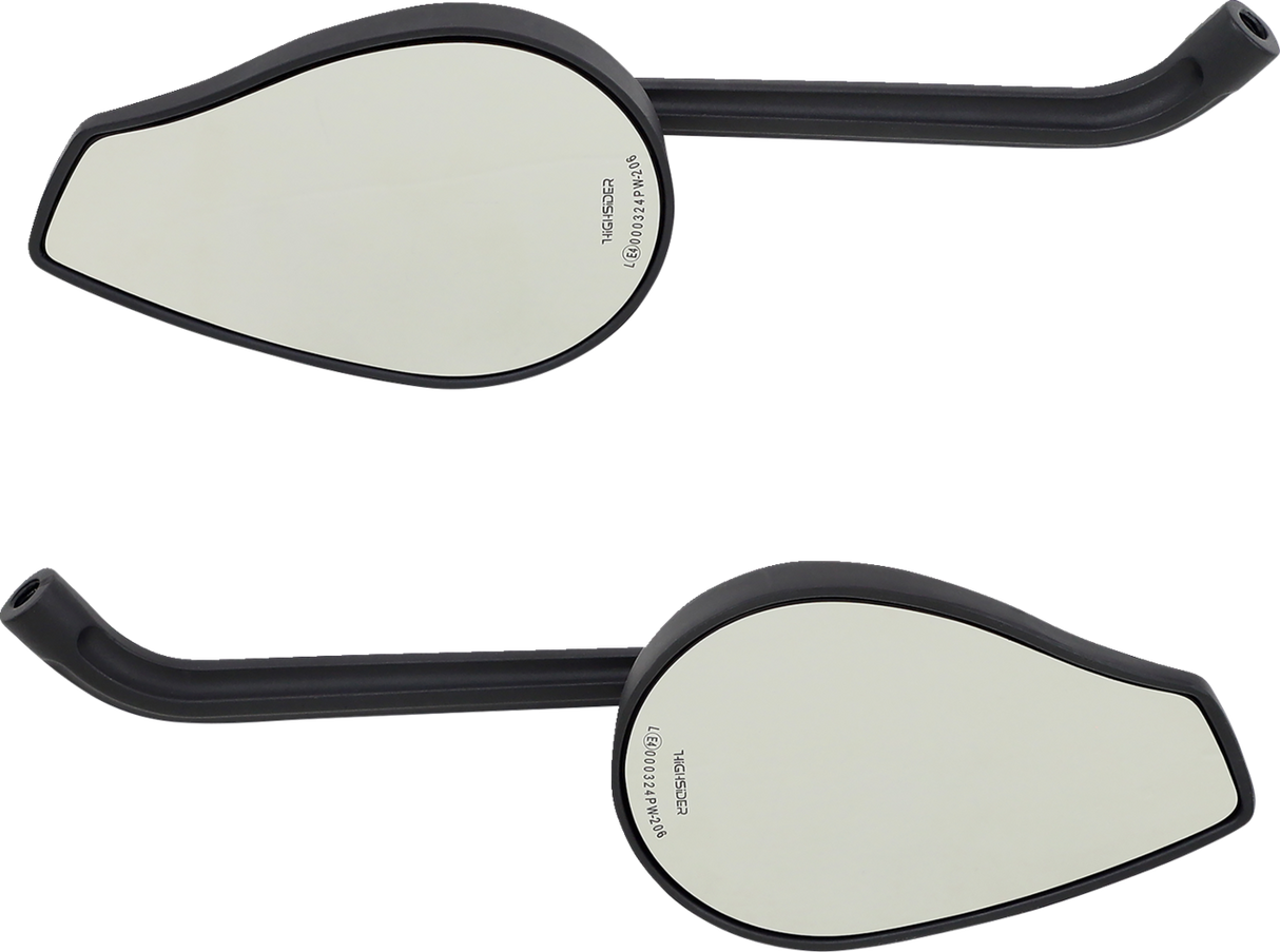 HIGHSIDER Mirror - Phoenix 1 - Side View - Oval - Black 301-590