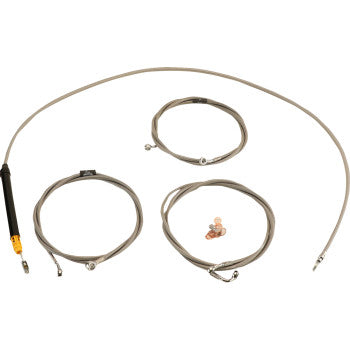 LA CHOPPERS Handlebar Cable/Brake Line Kit - 15" - 17" Ape Hanger Handlebars - Stainless Steel Glide 2023-2024 LA-8059KT-16
