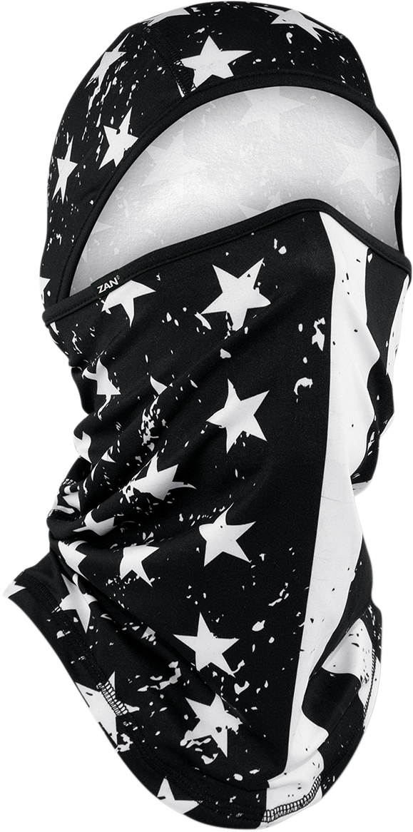 IN STOCK ZAN HEADGEAR SportFlex Convertible Balaclava - Black/White Flag WB4L091