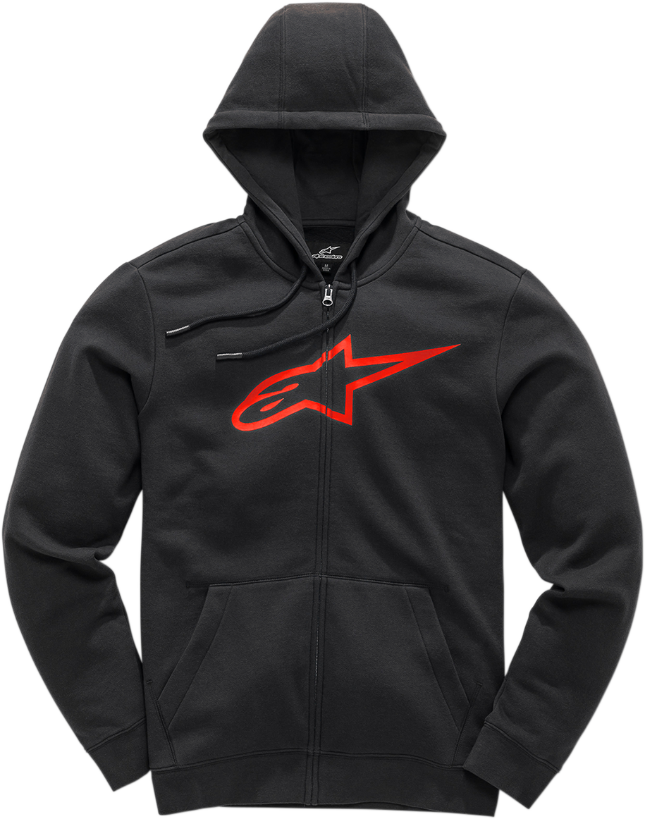 IN STOCK ALPINESTARS Ageless 2 Zip Hoodie - Black/Red - 2XL 10385305210302X