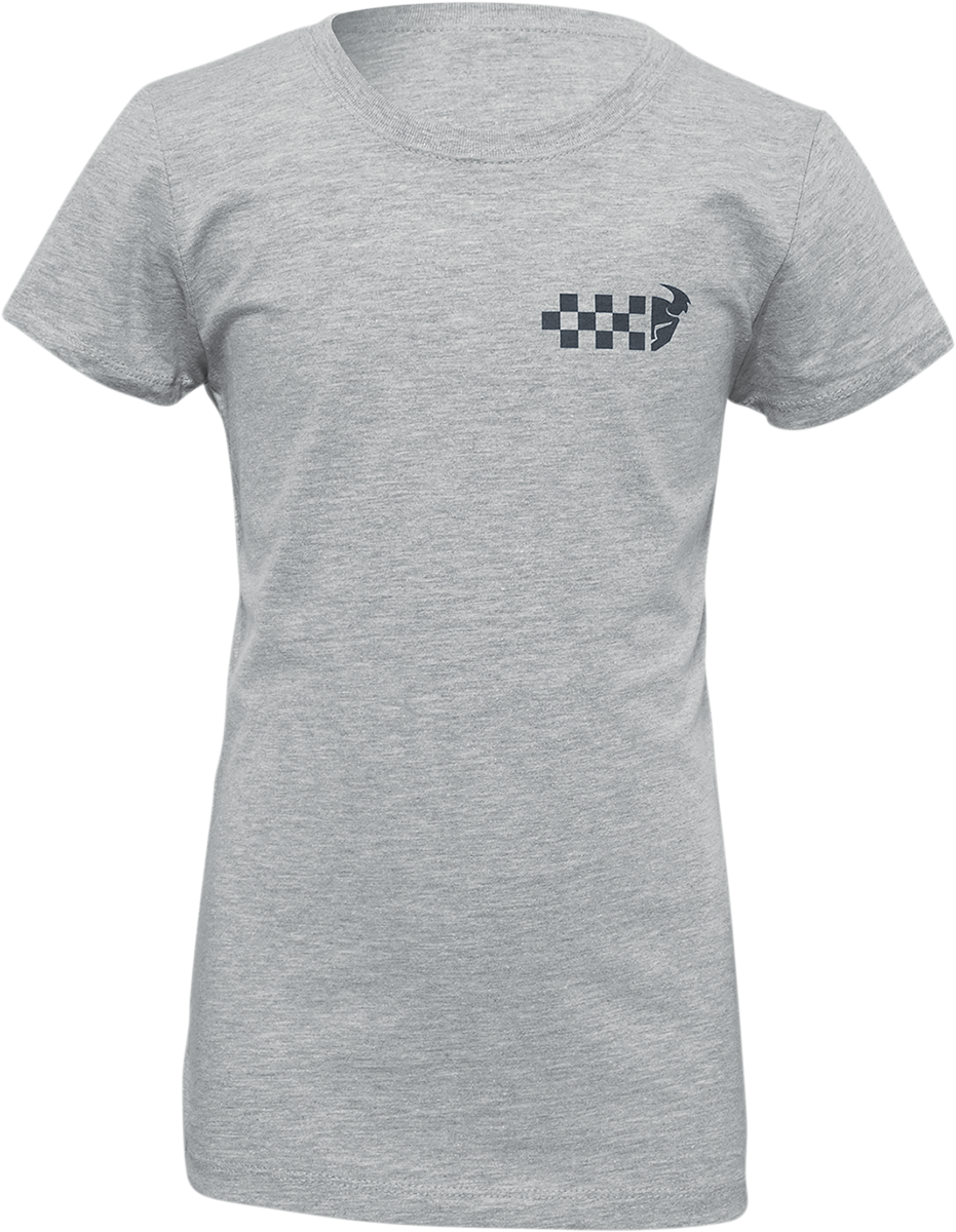 THOR Girl's Checkers T-Shirt - Heather Gray - Small 3032-3482