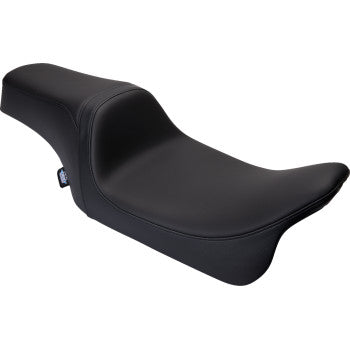 DRAG SPECIALTIES Asiento Predator 1Up - Cuero solar - Negro - Liso - FLH '08-'23 0801-1493
