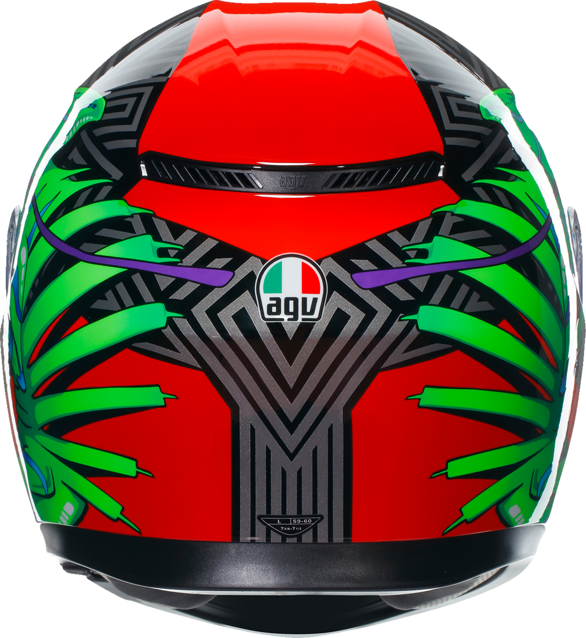 Casco AGV K3 - Kamaleon - Negro/Rojo/Verde - Grande 2118381004013L