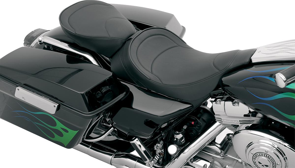 DRAG SPECIALTIES Asiento individual - Costura suave - Respaldo del conductor - FLT '97-'07 0801-0491