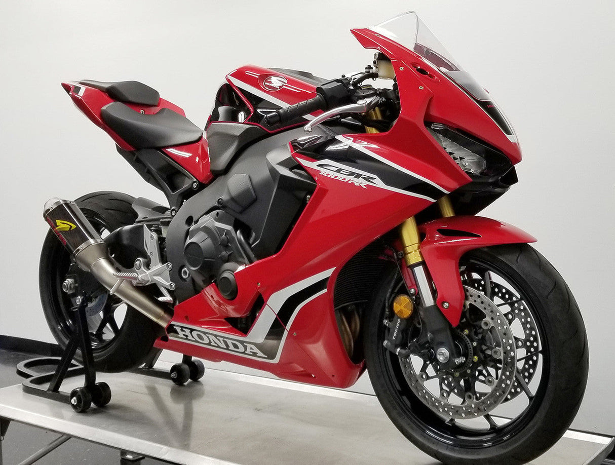Graves motorsports cat back slip-on exhaust carbon CBR1000RR 17-25 EXH-17CB1-CBTC