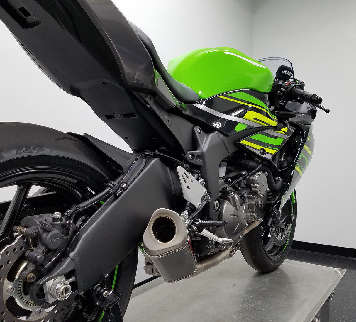 Escape Graves enlace completo titanio/carbono funciona Kawasaki ZX-6R 2019-2024 también se adapta a EXK-19ZX6-FTCW 2015-2018