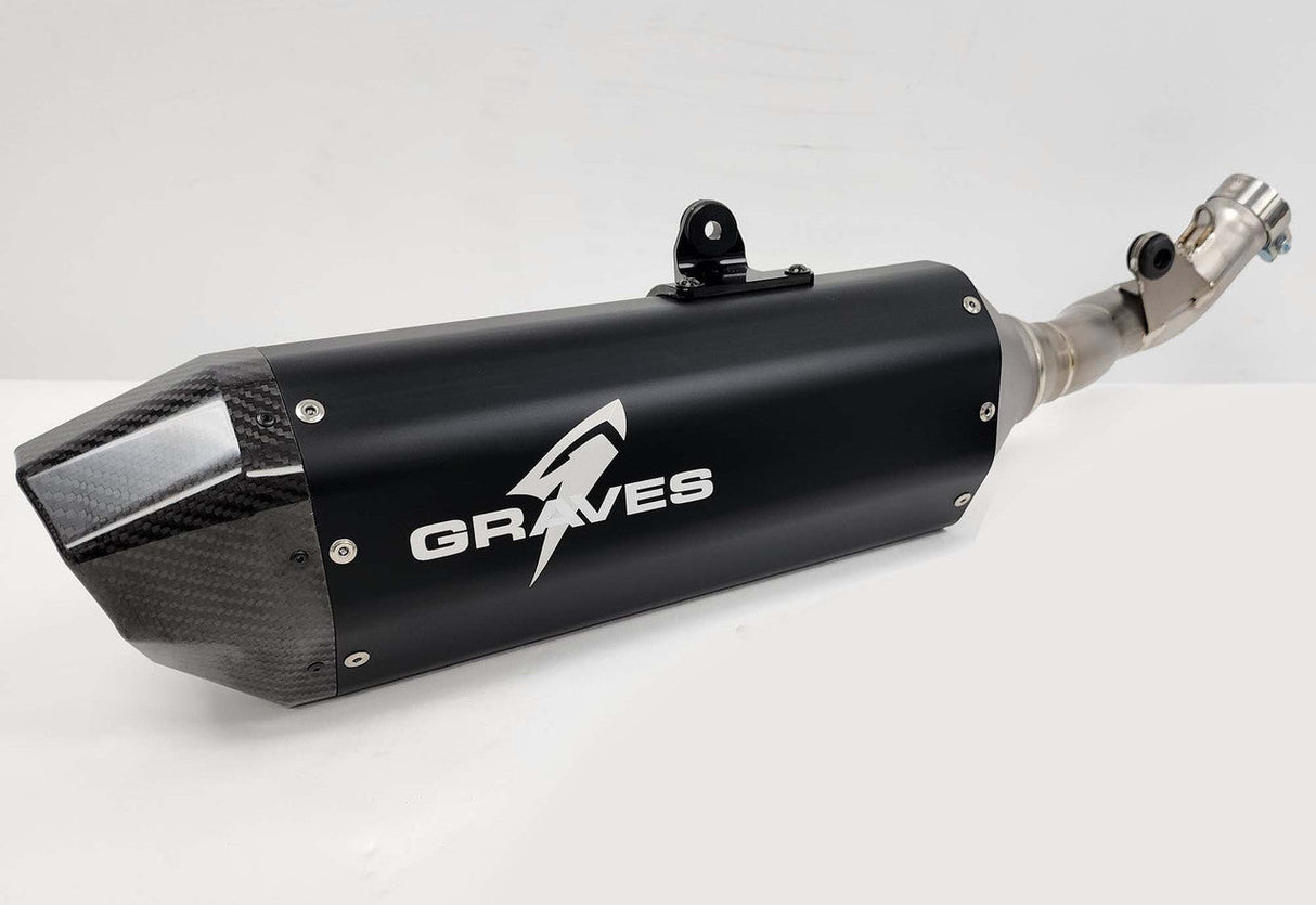 Graves MotorSports Honda CRF450RL / L / X 2019-2025 Full Exhaust Aluminum - Black EXH-19C4X-FTAK