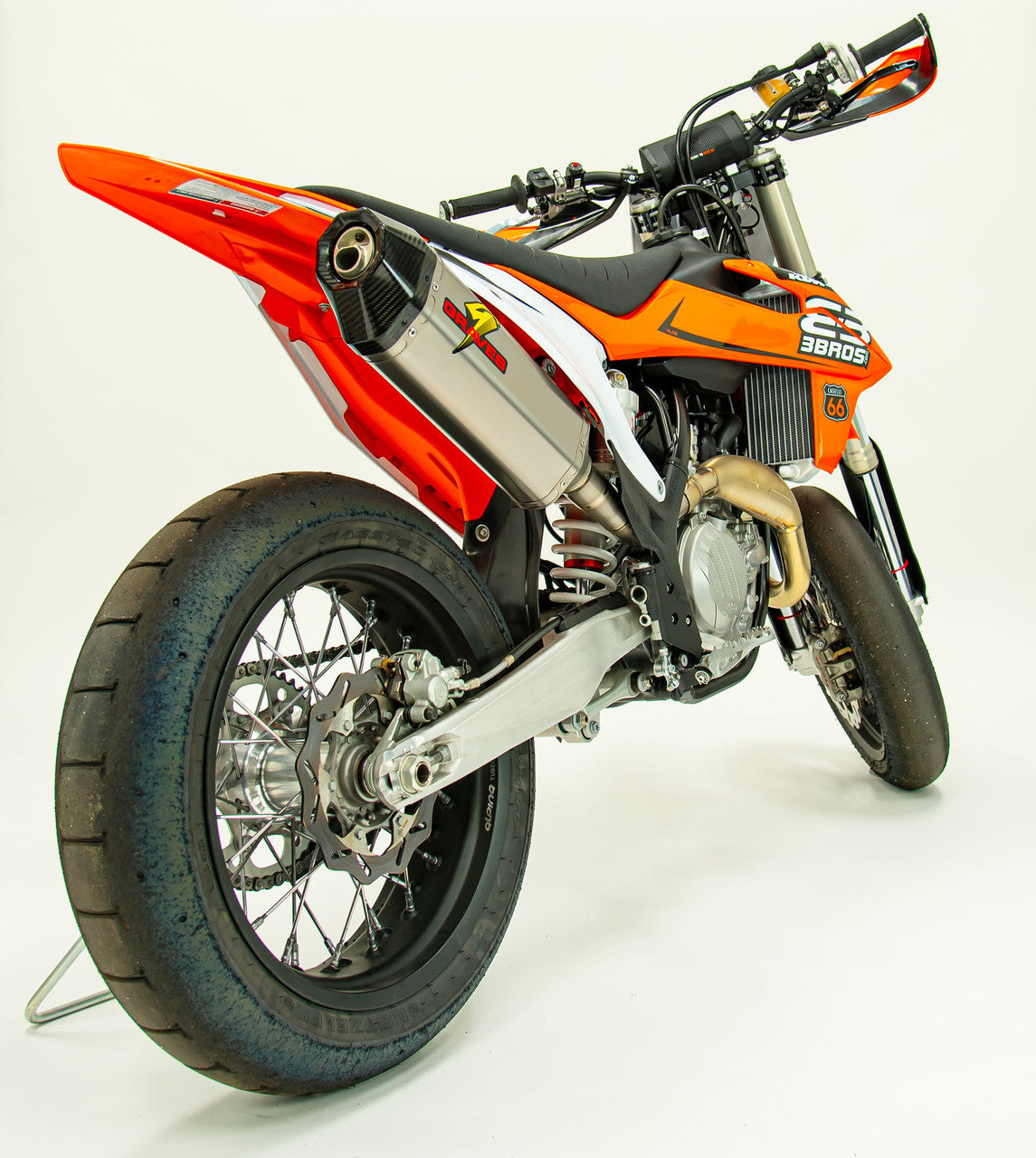 Graves Motorsports Titanium Slip-On Exhaust - Carbon End Cap Ktm Sx-F / Husqvarna - Gas Gas 350 /450 2019-2022 Exk-19sxf-Sot
