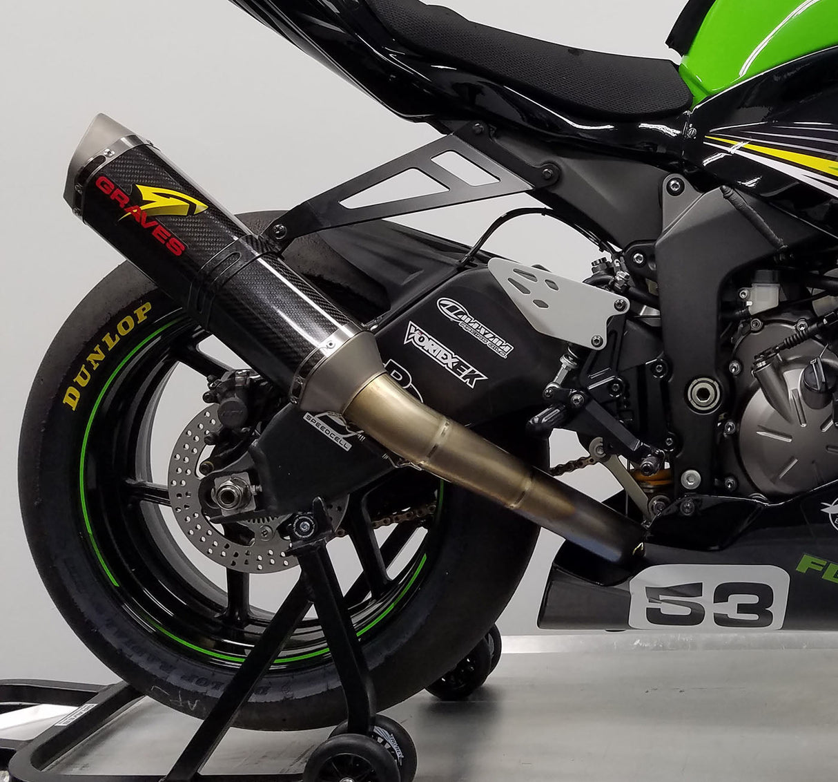 Graves motorsports kawasaki works2 zx-6r 19-21 cat back exhaust
