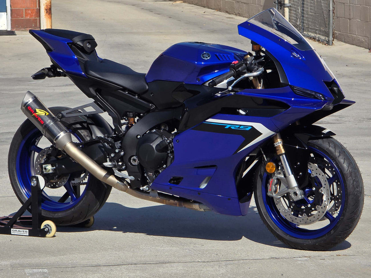 Graves Motorsports Yamaha R9 Titanium WORKS Exhaust - Carbon Silencer EXY-25R9-FTC