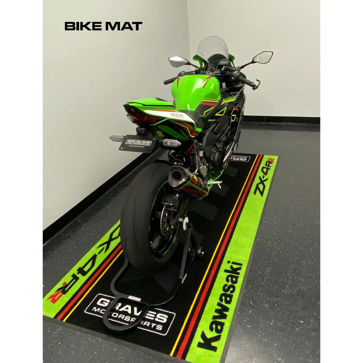 Graves Kawasaki ZX-4RR Bike Mat Green 3.5 x 8 foot BMK-ZX4-001