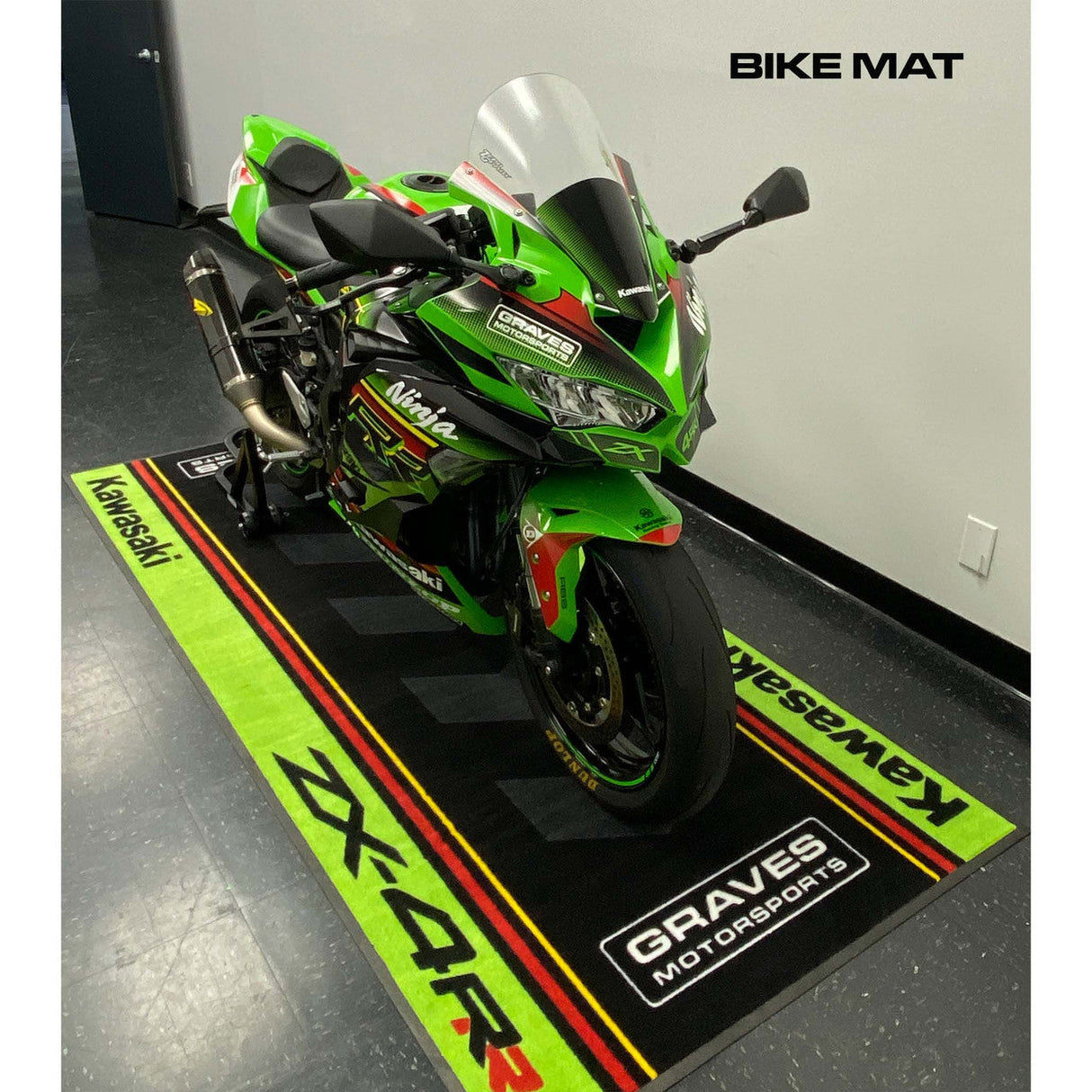 Graves Kawasaki ZX-4RR Bike Mat Green 3.5 x 8 foot BMK-ZX4-001
