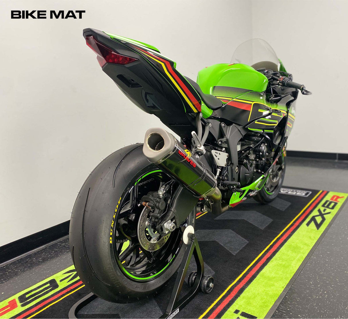 Graves Kawasaki ZX-6R Bike Mat Green 3.5 x 8 foot. BMK-ZX6-001