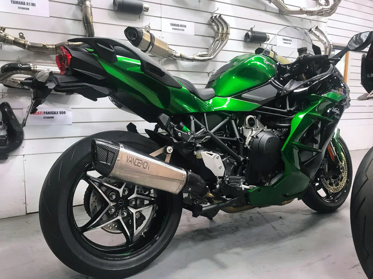 Vandemon Titanium Exhaust System Kawasaki H2 SE SX 2018-23 KAWAH2SESXTIEXHSYSB VA-146