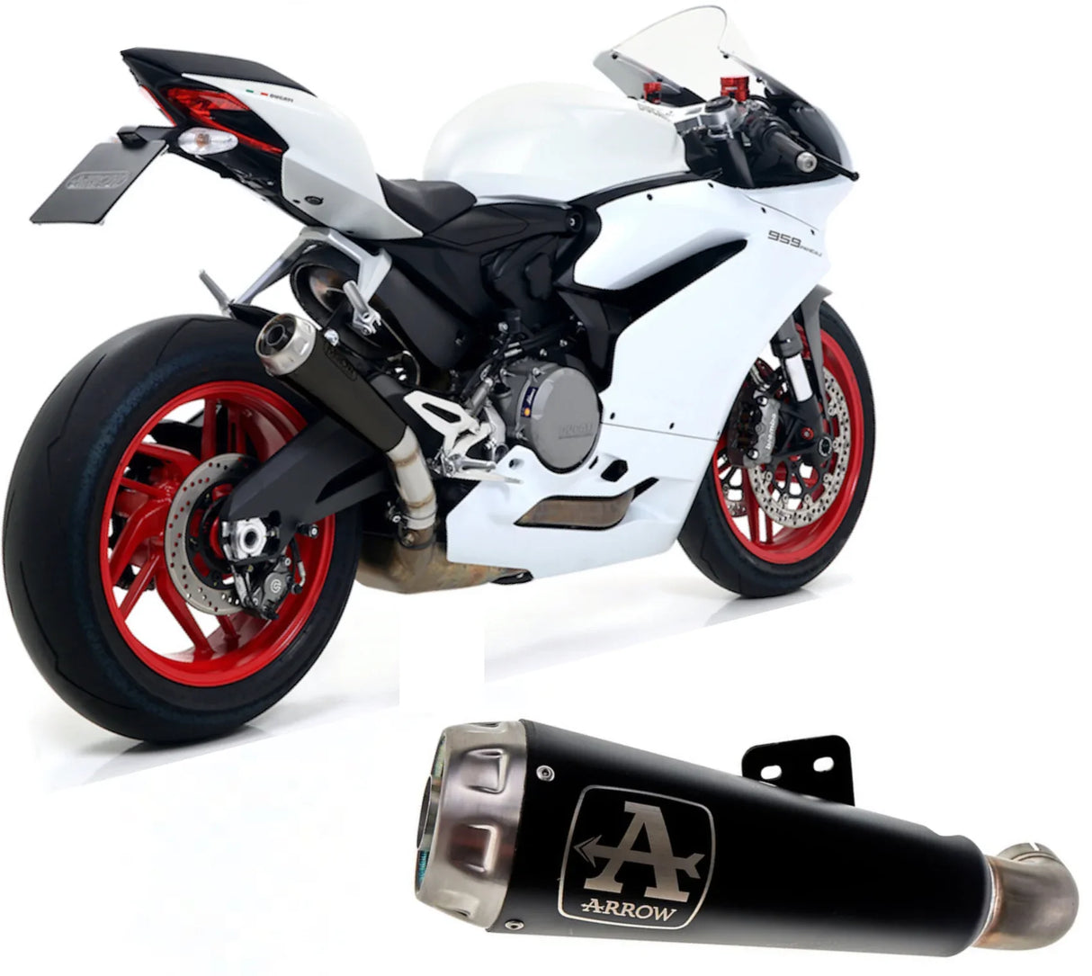 Arrow Ducati 959 Panigale 16-19 NOT US MODELS Homologated Nichrom Dark Pro-Race Silencer With Welded Link Pipe For Original Collectors 71880prn