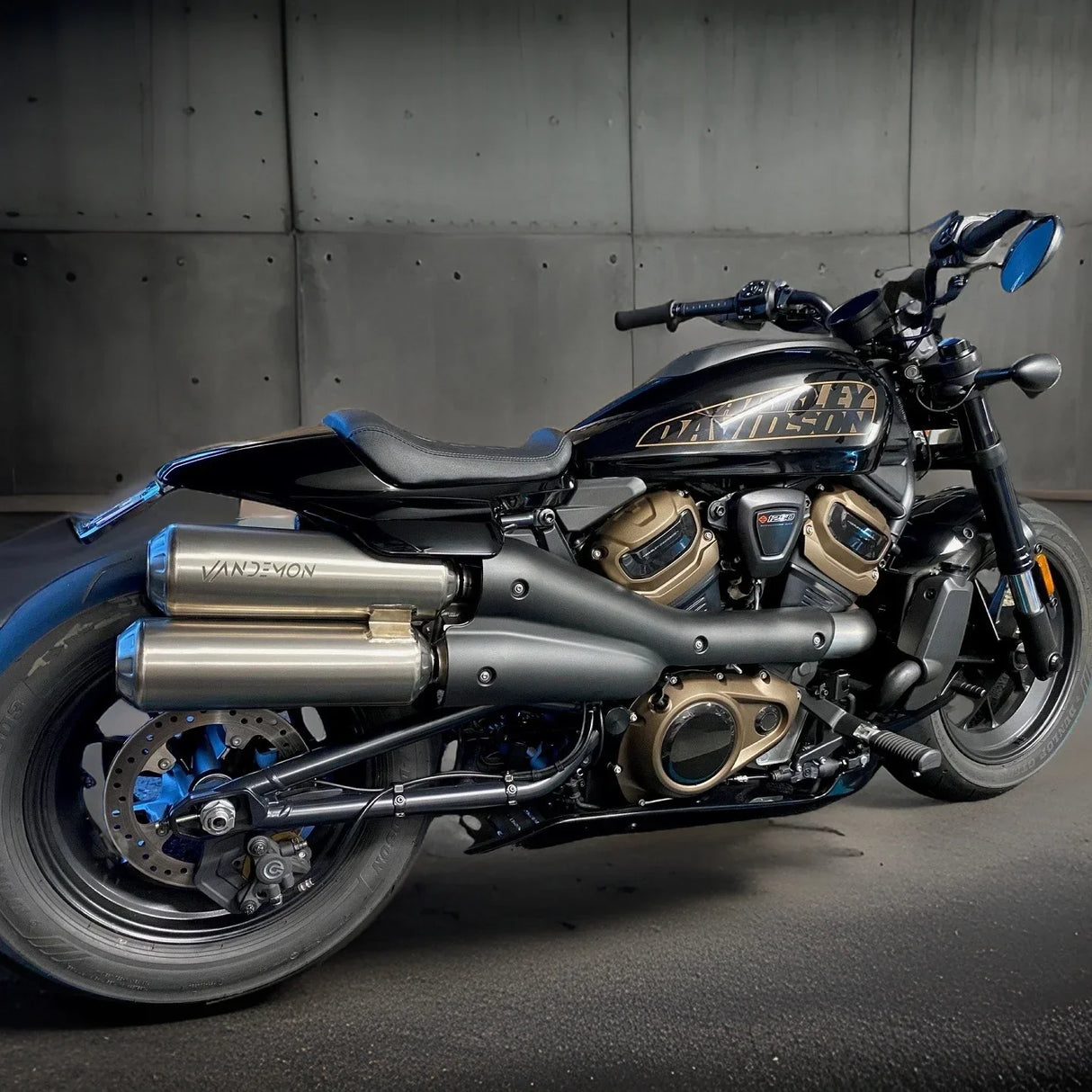Vandemon Harley Davidson Sportster S 1250cc Bimodal Stealth Titanium Slip-On Mufflers HARSPRTRSTIEXWVA VA-50