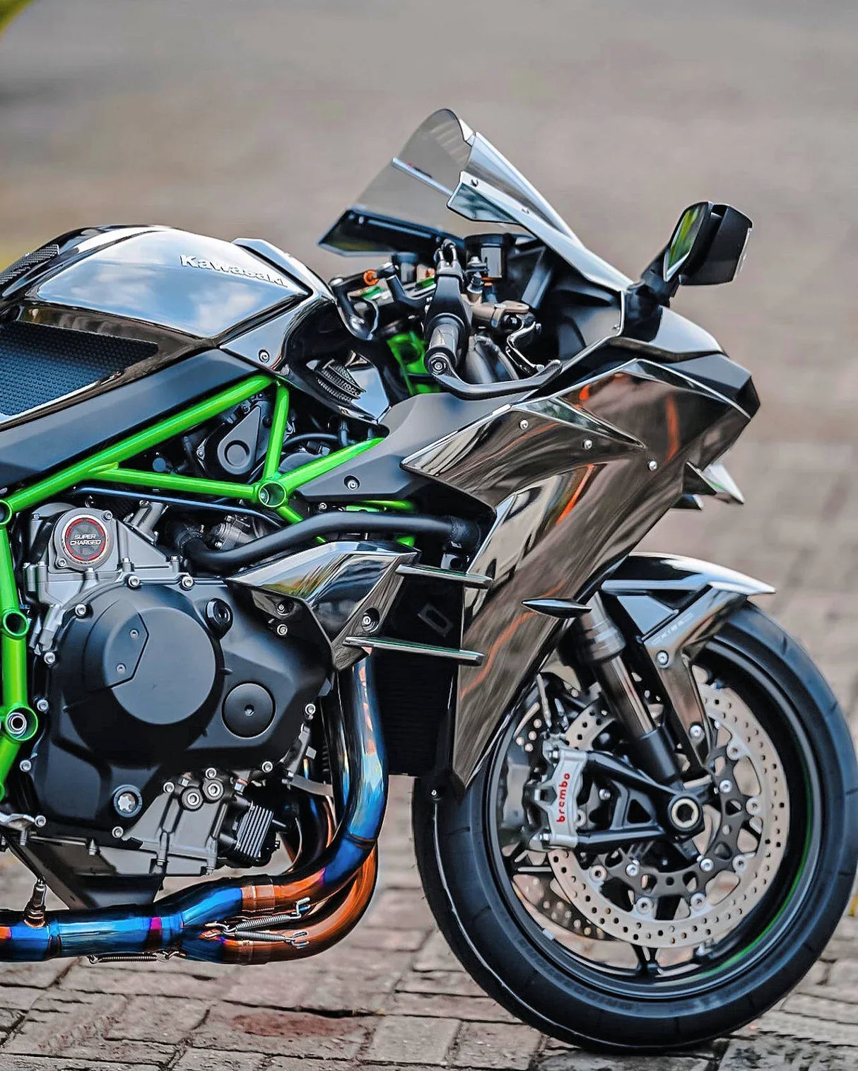 Vandemon H2 H2R 2015-2024 Bimodal Stealth Titanium Exhaust System KAWAH2TICSPOLEXHWV VA-48