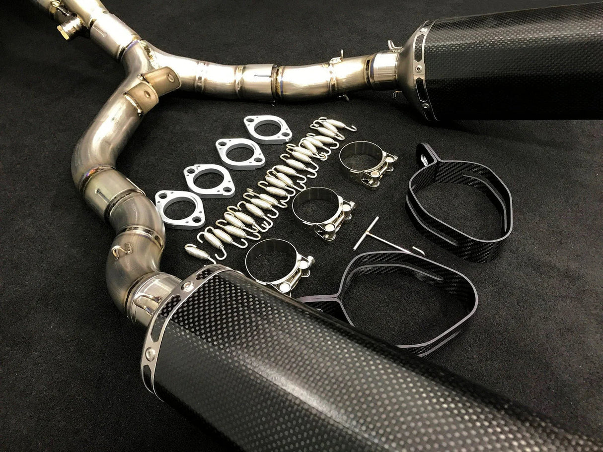 Vandemon Z1000 & SX Titanium Exhaust & Twin Carbon Fiber Mufflers KAWAZ10EXTIKITTB VA-20