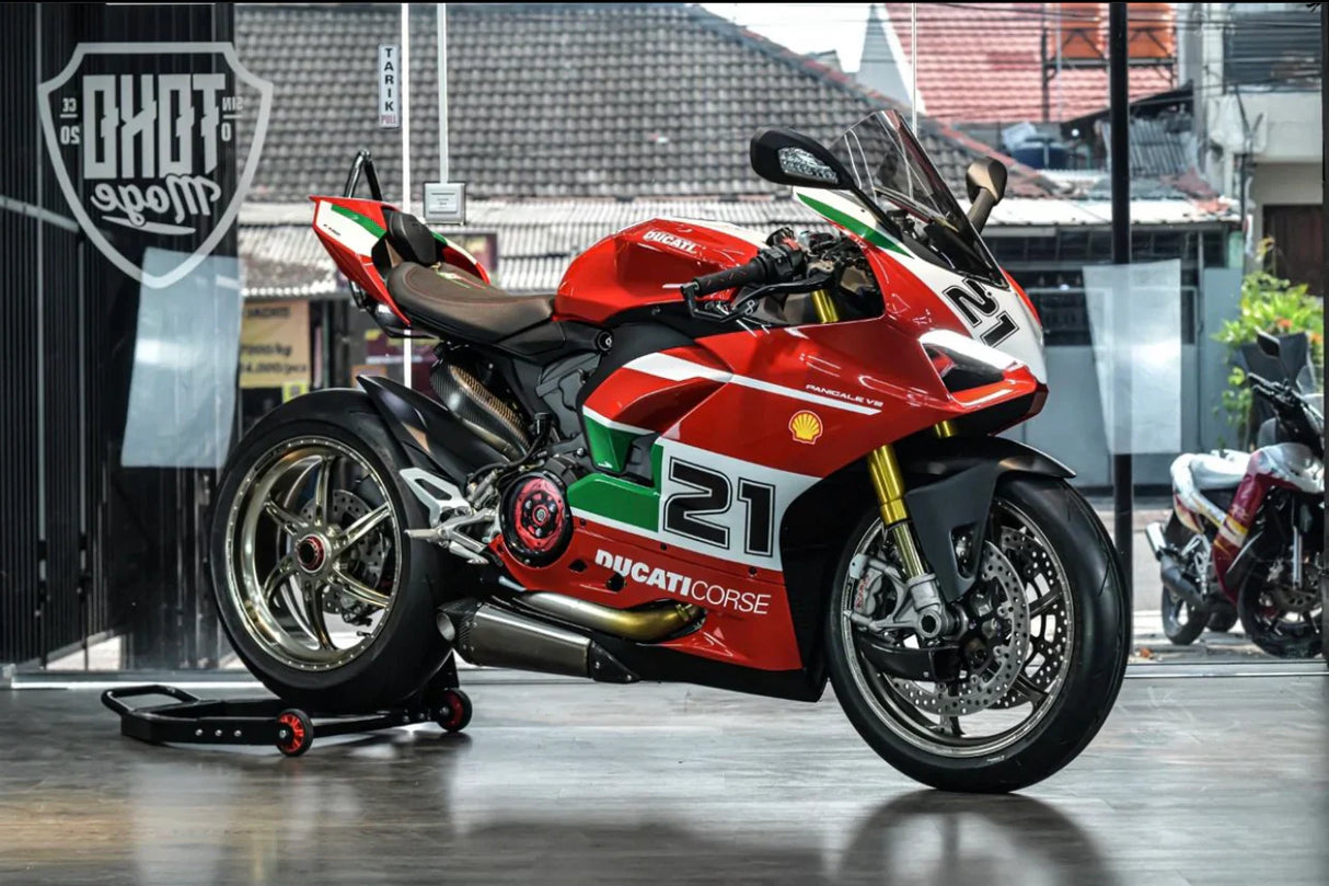 Vandemon Ducati V2 Panigale & Streetfighter Titanium Low Mount Exhaust System 2020-24 DUCV2TIEXHSBELA VA-129