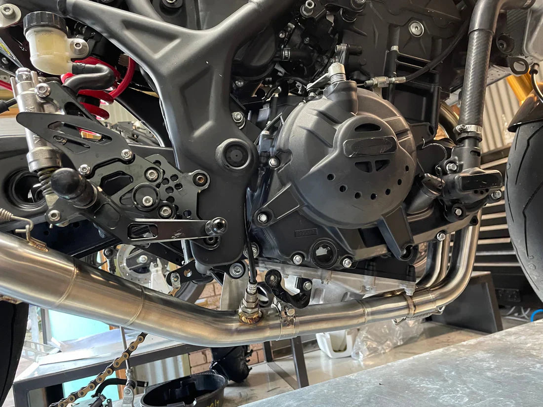 Vandemon Yamaha YZF-R3 MT-03 YZF-R25 Vandemon Stainless Steel Headers, Titanium Muffler YAMAR300EXHSSBRA VA-83