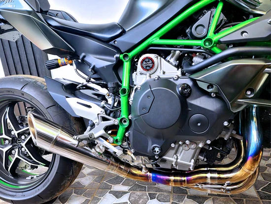 VANDEMON Polished Titanium Exhaust System Ninja H2 & H2R 2015-25 KAWAH2TICSPOLEXHD VA-143